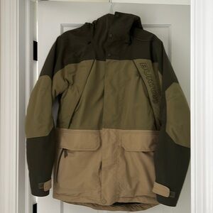 Burton Mens Ski snowboard jacket size Small Forest Green, Sage and beige